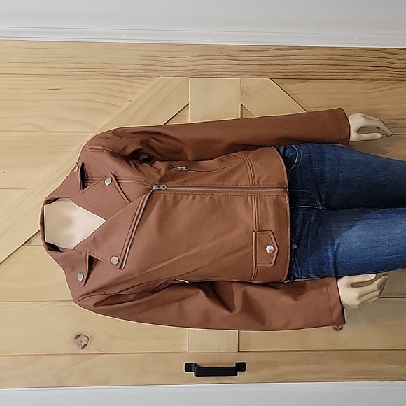 NWT | Vine & Valley Cognac Moto Jacket | Small | READ Description - Picture 1 of 11